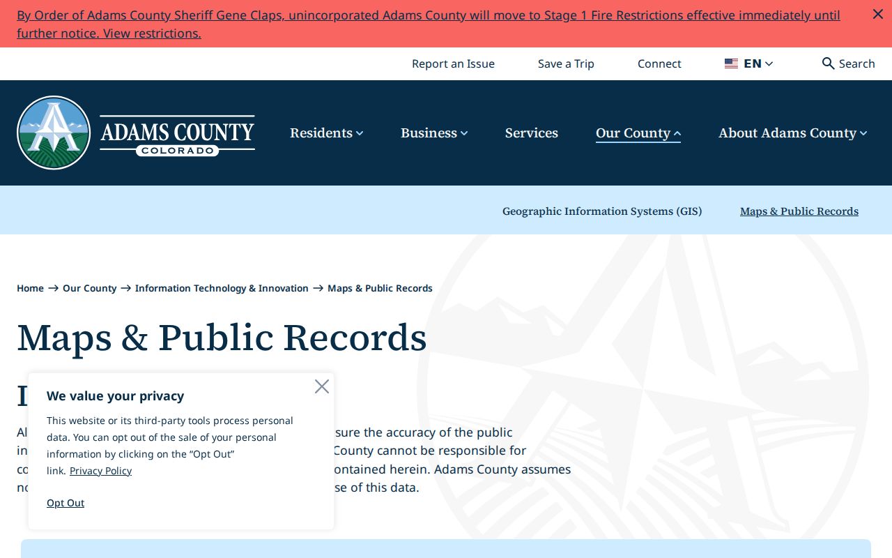 Westminster neighbors Adams maps and public records
