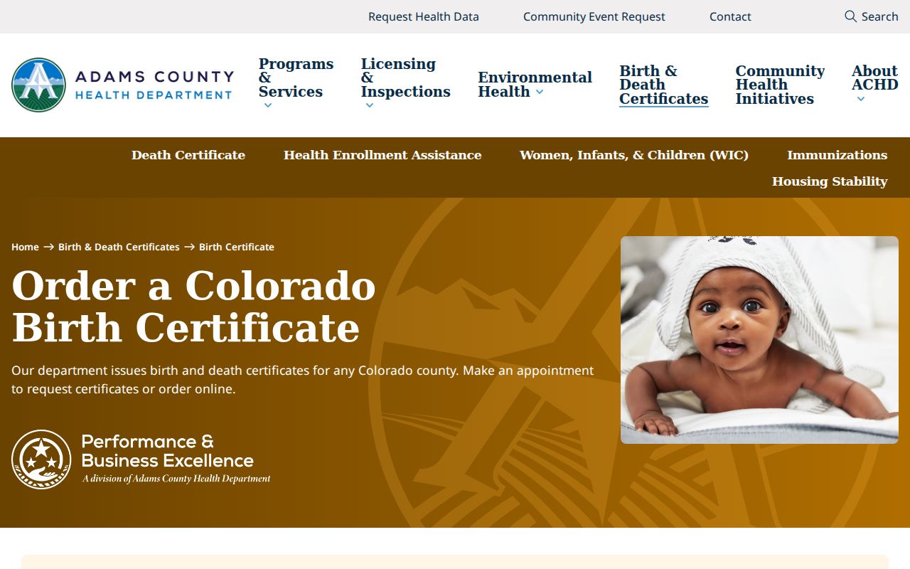 Westminster resident lookup Adams birth certificate application